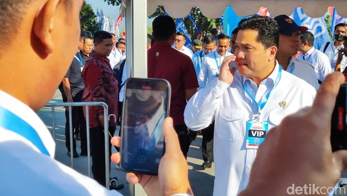 Menteri BUMN Erick Thohir dan Menteri ATR/BPN Nusron Wahidin datang ke lokasi peluncuran KDMP di KDMP Desa Bentangan, Kecamatan Wonosari, Kabupaten Klaten, pada Senin (21/7/2025) pukul 07.47 WIB.
