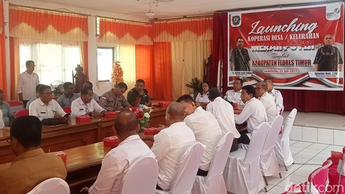 Peluncuran Koperasi Merah Putih di Flores Timur, NTT, Senin (21/7/2025).