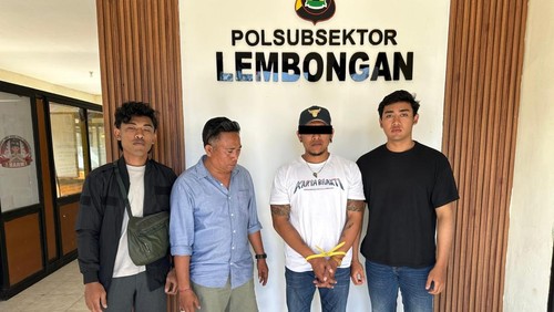 Pria di Nusa Penida ditangkap karena menganiaya pedagang, Minggu (20/7/2025).