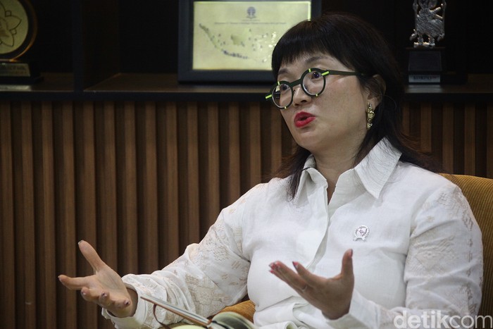 Wamendiktisaintek Stella Christie memaparkan sejumlah hal perihal Sekolah Garuda dan permasalahan riset di Indonesia dalam wawancara khusus dengan detikEdu di Gedung Kemdiktisaintek, Jakarta, Jumat (18/7/2025)