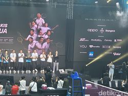 Aksi Para Legenda Bulutangkis RI di Fun Match Oppo