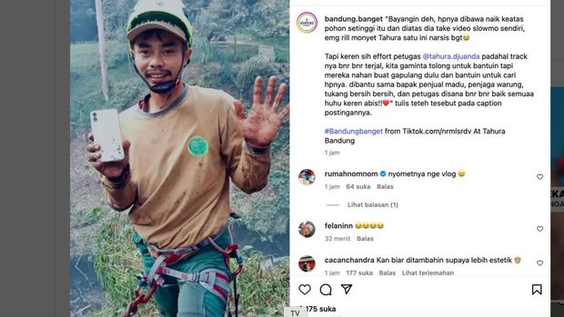 Tangkapan layar saat monyet ambil hape dan 'ngevlog' di Tahura Djuanda