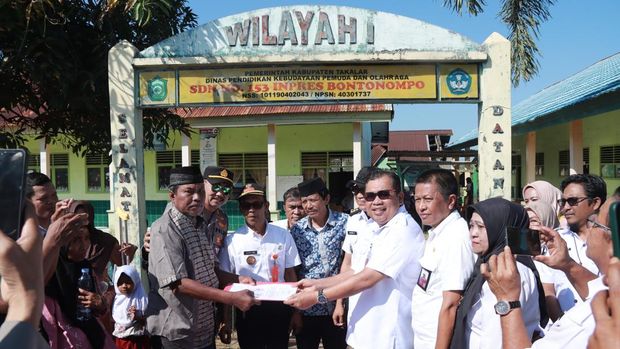 Bangunan sekolah dasar sempat disegel pemilik lahan di Takalar kini dibuka kembali. Dokumen Istimewa