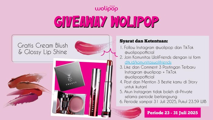 Giveaway Wolipop Melted Blush dan Lip Shine! Giveaway Wolipop Melted Blush dan Lip Shine untuk 4 WoliFriends beruntung!