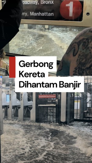 Video: Kala Banjir Bandang Hantam Kereta Bawah Tanah New York!