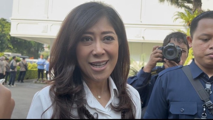 Menkomdigi Meutya Hafid di kompleks Istana Kepresidenan, Jakarta, Rabu (23/7/2025).