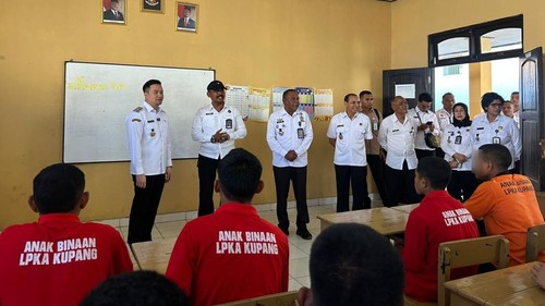 Suasana saat penerima remisi berlaku di LPKA Kelas I Kupang.