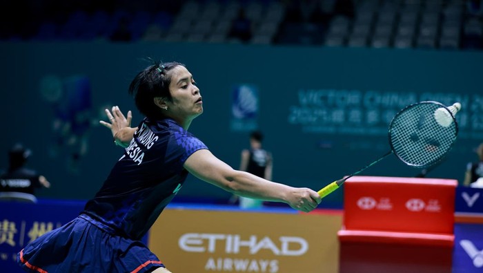 Tunggal putri Indonesia Gregoria Mariska Tunjung di China Open 2025.