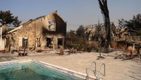 Kebakaran hutan yang meluas di Siprus membakar rumah warga dan memicu respons darurat dari otoritas setempat. REUTERS/Yiannis Kourtoglou