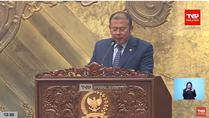 Ketua Timwas Haji DPR RI, Cucun Ahmad Syamsurijal dalam Rapat Paripurna DPR RI ke-25 Masa Persidangan IV Tahun Sidang 2024–2025.