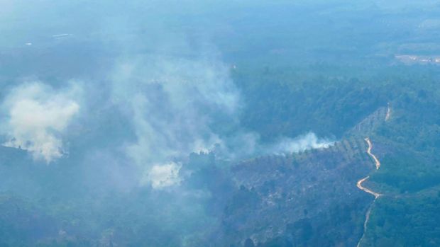 Kapolri Jenderal Listyo Sigit melakukan pemantauan karhutla melalui udara. Begini potret hotspot di Rokan Hulu, Riau, Kamis (24/7/2025).