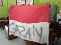 3 Remaja di Sragen Mencoreti Bendera Merah Putih Tulisan Gaza