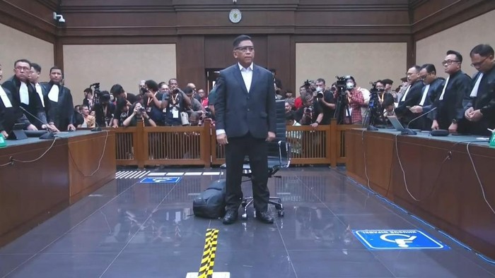 Hasto di sidang vonis (dok. YouTube TV Pool)