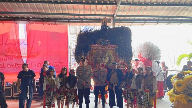 Kelompok seni Reog Ponorogo Singo Budoyo Mudho binaan Polres Pelabuhan Tanjung Priok