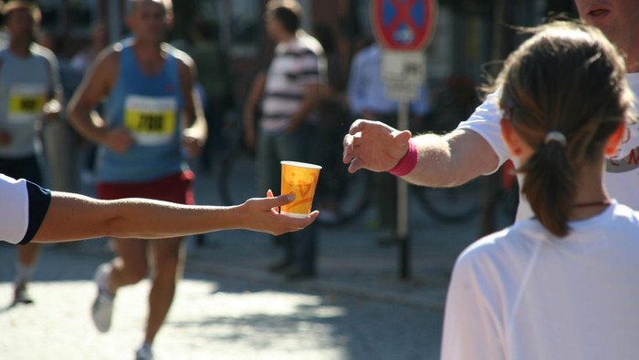 Refreshment for marathon runner