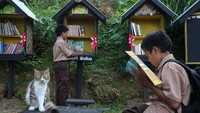 Anak-anak tampak antusias membaca buku. Perpustakaan alam sebagai upaya pendekatan literasi yang lebih membumi dan menyenangkan. Foto: ANTARA FOTO/Angga Budhiyanto