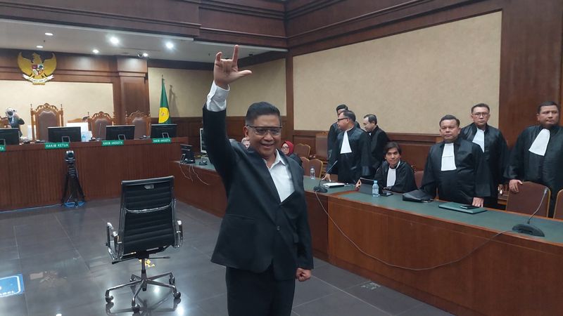 Sekjen PDIP Hasto Kristiyanto jelang sidang vonis (Mulia/detikcom)