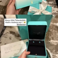 Dul juga memberikan Tissa sebuah kado spesial. Ia memilih perhiasan berupa sepasang anting tusuk simpel berwarna silver dan toska. Tampaknya anting tersebut merupakan seri Turquoise Circle Earrings in White Gold dari Tiffany&Co. Harganya sekitar Rp 47,7 juta. Foto: Instagram/@tissabiani