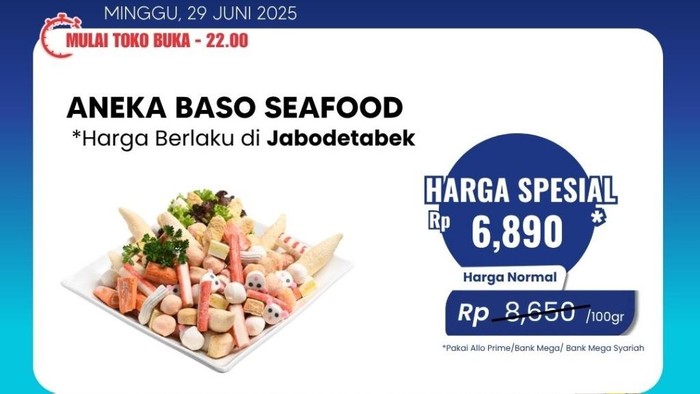 Aneka Bakso Seafood Diskon Gede-gedean di Transmart Full Day Sale