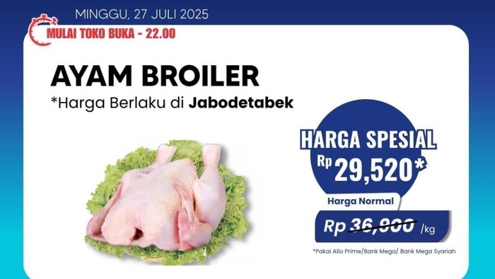 Ayam Broiler Banting Harga di Transmart Full Day Sale, Buruan Borong!