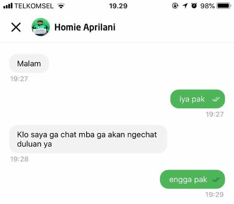 Chat Kocak Ojol