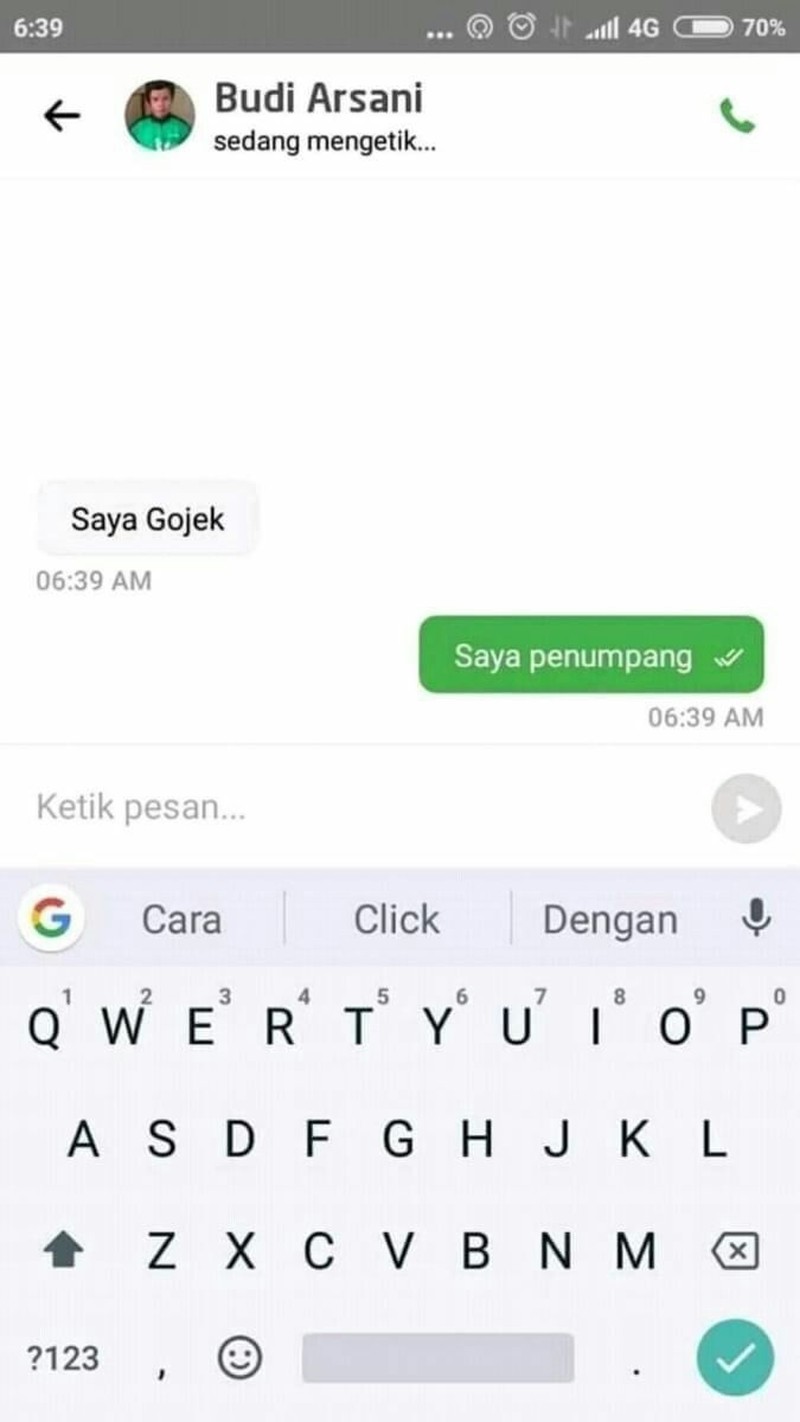 Chat Kocak Ojol