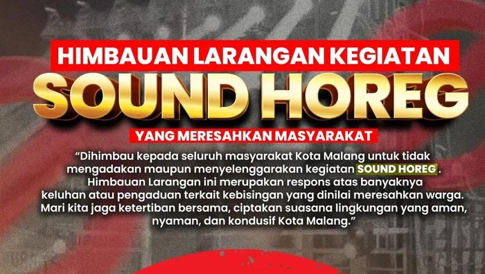Imbauan Polresta Malang Kota larang sound horeg.