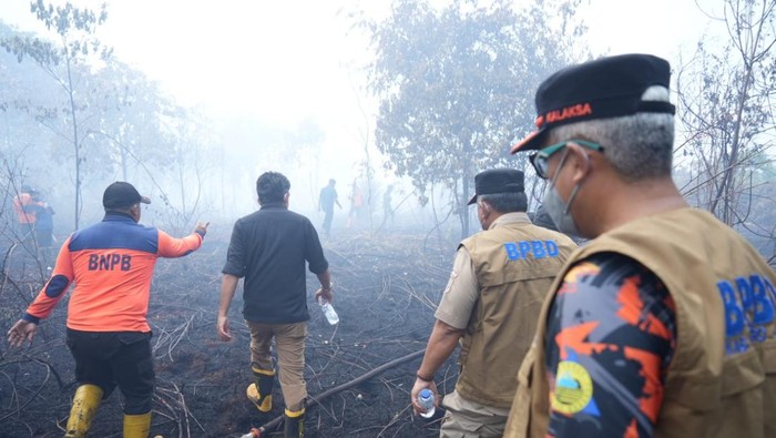 Karhutla di Lahan Gambut di Kabupaten Muaro Jambi yang begitu luas, Wabup ikut cek dan bantu padamkan api