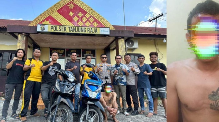 Pelaku curanmor yang berhasil diringkus polisi.