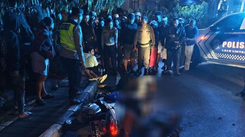 Pria berinisial RH tewas setelah terlibat kecelakaan di simpang empat Diponegoro, Jalan Teuku Umar Barat, Denpasar, Bali, Sabtu (26/7/2025). (Dok. Polresta Denpasar)