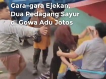 Video: Gara-gara Ejekan, Dua Pedagang di Gowa Adu Jotos