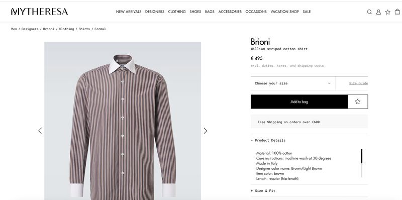 Kemeja Brioni