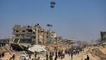 Langit Gaza Dipenuhi Parasut Bantuan Kemanusiaan