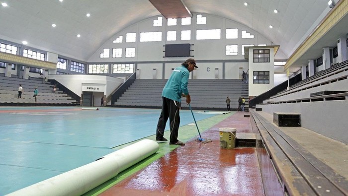 Persiapan venue yang akan digunakan Kejuaraan Dunia Voli Wanita U21 FIVB 2025.