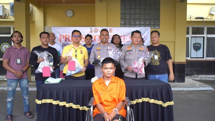 Tampang pelaku pembunuhan bocah 6 tahun di OKI saat diamankan