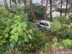 Mobil Wisatawan Surabaya Terjun ke Jurang Pacet, 1 Penumpang Meninggal
