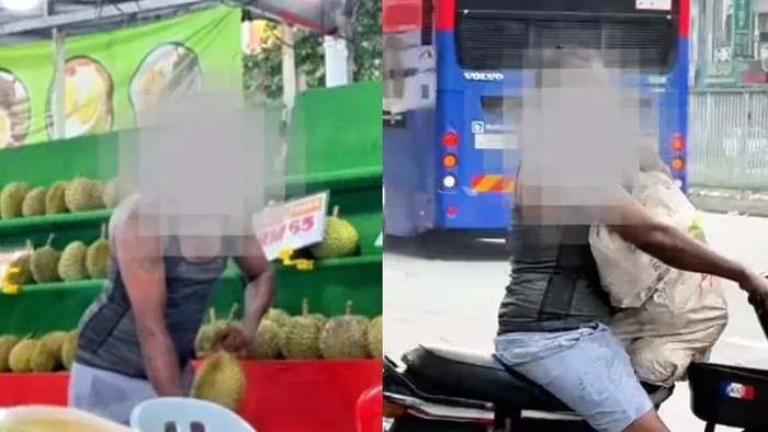 Seorang pedagang durian di kota Puchong, Malaysia mengalami kejadian tak terduga ketika seorang pria tak dikenal datang dengan sepeda motor dan mencuri durian dari lapak jualannya di siang bolong (28/07).