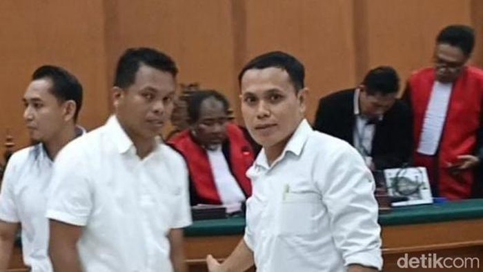Eks Ketua KONI Makassar, Ahmad Susanto, setelah menjalani sidang tuntutan di PN Makassar. Andi Sitti Nurfaisah/detikSulsel