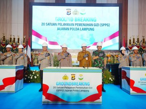 Komitmen Dukung Program MBG, Kapolri Groundbreaking 20 SPPG di Lampung