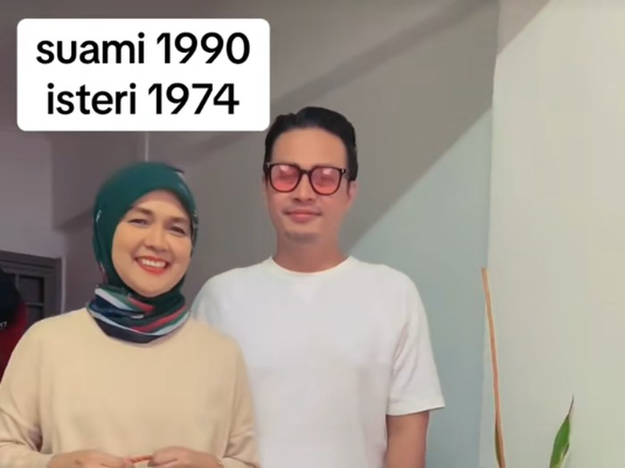 Pasangan beda usia bernama Muaz Fitri dan Qaseh Anita, viral di media sosial.