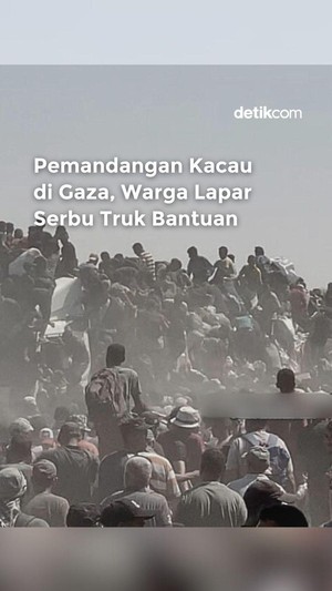 Video: Pemandangan Kacau di Gaza, Warga Lapar Serbu Truk Bantuan!