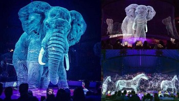 Pertunjukan sirkus di Jerman menggunakan hologram, alih-alih hewan hidup untuk menghindari eksploitasi hewan yang kejam. Foto: via BoredPanda