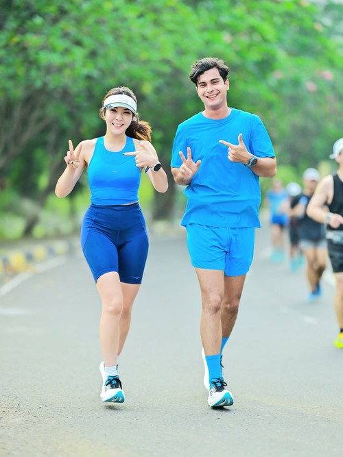 Gisel dan Cinta Brian lari sambil merayakan ulang tahun ke-27 Cinta Brian.