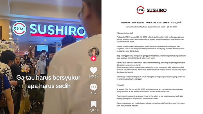 Heboh! Insiden Remaja Semprot Pepper Spray di Resto Sushi Jaksel