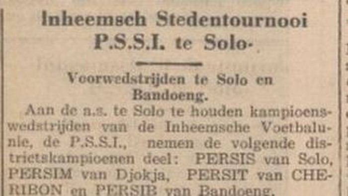 Kompetisi Perserikatan 1937 yang digelar di Solo dan Bandung dalam catatan koran Lokomotif edisi 26 April 1937.