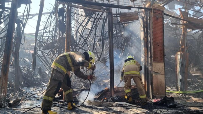 Kondisi Pasar Taman Puring usai terbakar (Taufiq/detikcom)