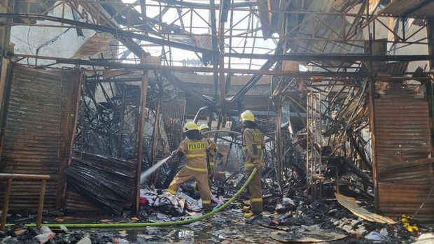 Kondisi Pasar Taman Puring usai terbakar (Taufiq/detikcom)