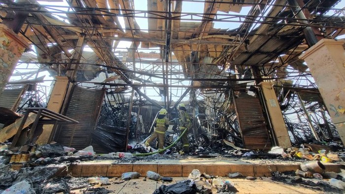 Kondisi Pasar Taman Puring usai terbakar (Taufiq/detikcom)