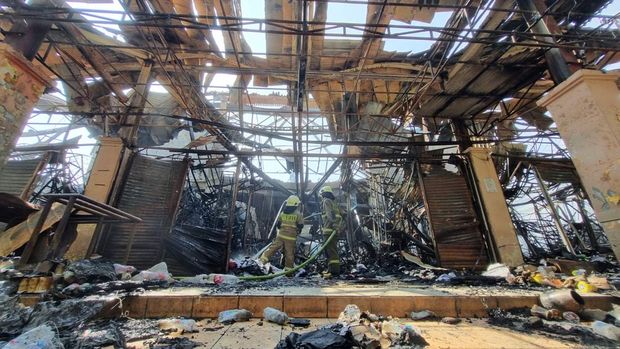 Kondisi Pasar Taman Puring usai terbakar (Taufiq/detikcom)