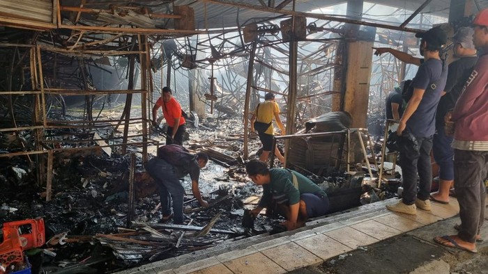 Kondisi Pasar Taman Puring usai terbakar (Taufiq/detikcom)